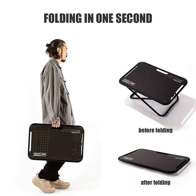 WESTTUNE Outdoor-Camping-Klapptisch aus Aluminiumlegierung, tragbarer taktischer Picknick- und Grilltisch in Schwarz oder Silber - Bild 2
