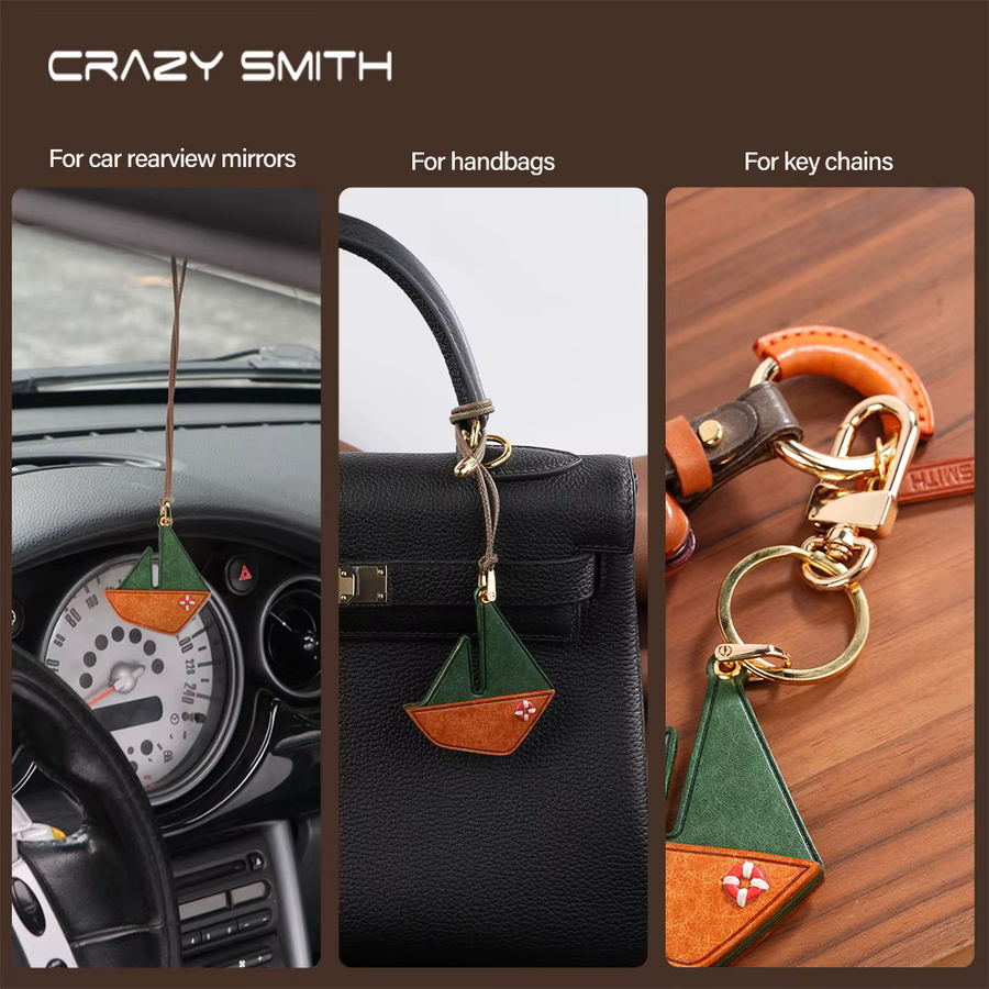 CRAZYSMITH Taschenanhänger Leder, Segelboot, Unisex - Bild 3