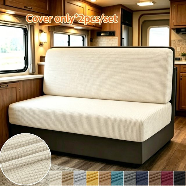 2-teiliges Set WANERQU Jacquard Sitzkissenbezüge elastisch und abnehmbar für Wohnmobile und Sofas - Bild 1