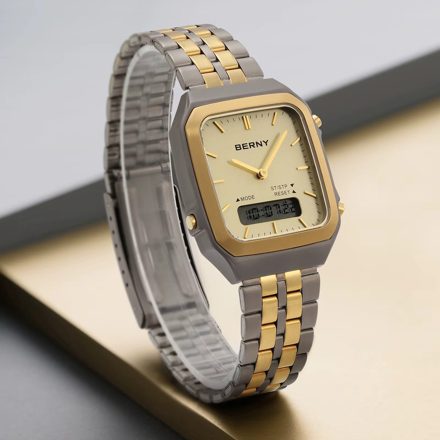 BERNY Armbanduhr Titan, Quarz, eckig, Saphirglas, Herren - Bild 3