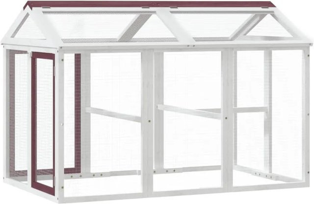 vidaXL Freilaufgehege aus Massivholz Kiefer in Mokka, B/T/H: 141 x 94 x 104 cm - Bild 1