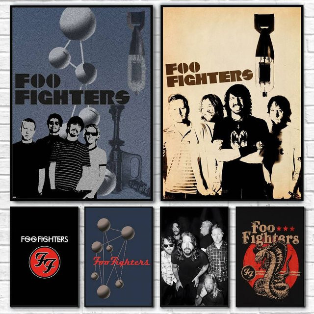 Foo Fighters Band-Poster Aufkleber, wasserfester Wandkunstdruck in Mehrfarbig für Wohnzimmer und Schlafzimmer - Bild 1