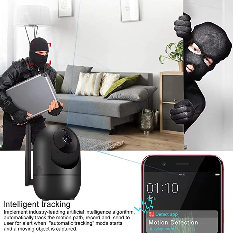 Smart Home Wifi IP Kamera mit Auto Tracking und Nachtsicht in Weiß, 1620P Auflösung, Drahtlose CCTV Sicherheitskamera für Babyüberwachung und Netzwerk-Videoüberwachung - Bild 5