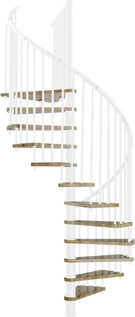 Minka Spindeltreppe Spiral Effect in Eiche Weiß mit einem Durchmesser von 160 cm für eine Raumhöhe bis 305 cm - Bild 1