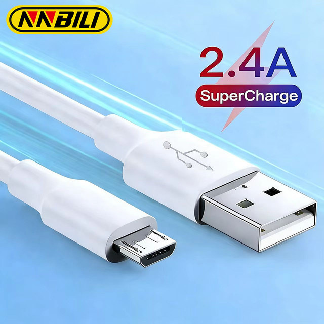 NNBILI Micro-USB-Schnellladekabel und USB-C-Datenkabel für Android-Smartphones in Schwarz oder Weiß - Bild 1