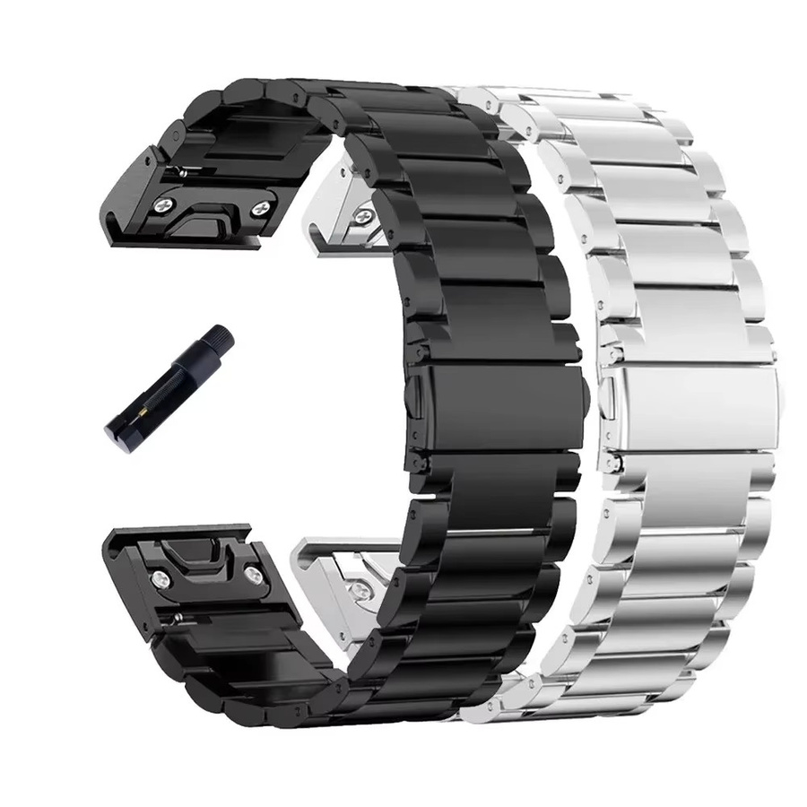 QCTOG Uhrenarmband Edelstahl, Silber, 26mm, 22mm, Unisex - Bild 4
