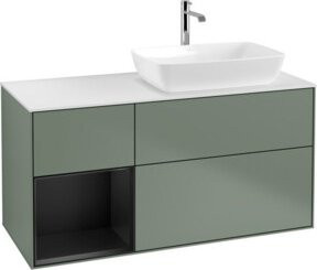 V&B Finion Waschtischunterschrank mit Wandbeleuchtung in Blau lackiert, Breite: 120 cm, Tiefe: 50,1 cm, Höhe: 50,1 cm - Bild 1