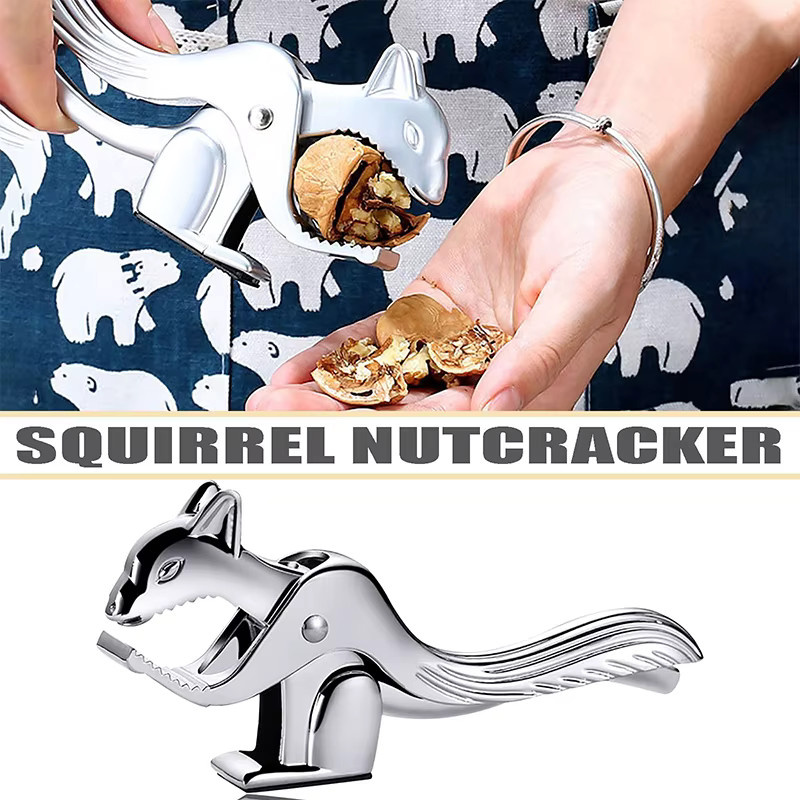 Hoeaden Multifunktionaler Nussknacker aus Metall in Silber als schnellöffnende Zange für Walnüsse, Mandeln, Pekannüsse, Haselnüsse und Pinienkerne - Bild 6