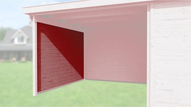WEKA Seitenwand aus Holz für Flachdach-Modelle, Schwedenrot, Tiefe: 235 cm - Bild 1