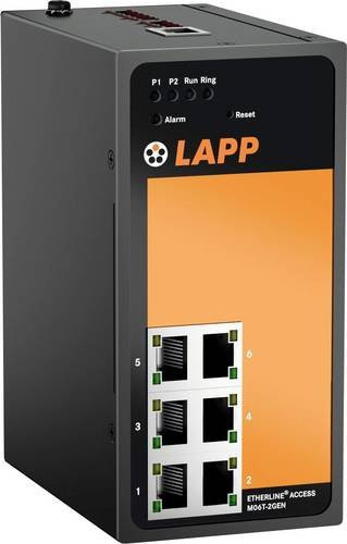 LAPP ETHERLINE ACCESS M06T-2GEN Industrial Ethernet Switch, 100 Mbit/s, Schwarz - Bild 1