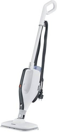 Severin SC 7145 2-in-1 Handheld Dampfreiniger in Weiß und Schwarz mit Zubehör für Hartböden und Parkett