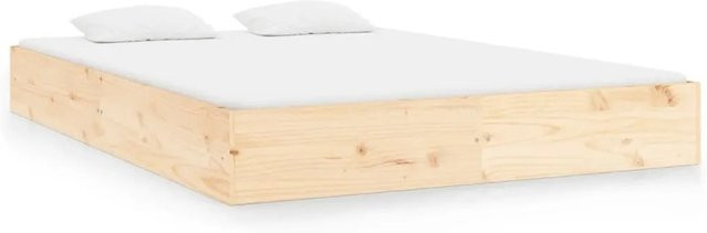 vidaXL Massivholzbett aus Kiefer in Braun und Beige, B/T/H: 140 x 200 x 23 cm - Bild 1