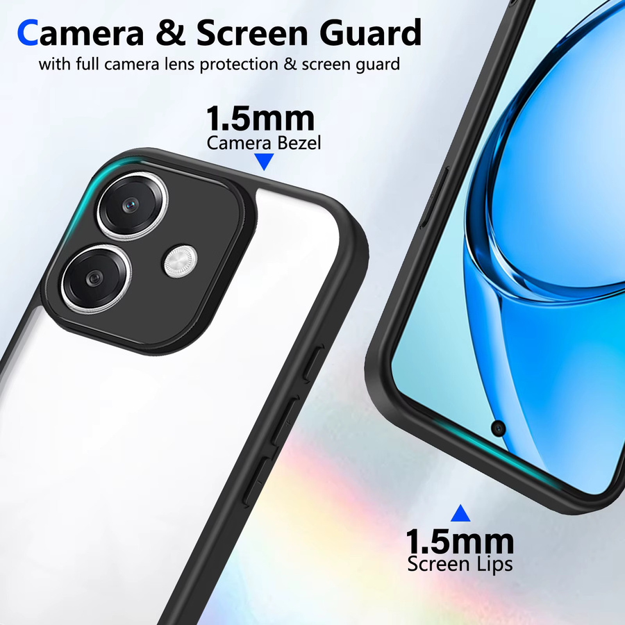 Oppo A5 Pro Hülle Air Cushion Silikon Bumper Clear Matte Back Cover in Transparent oder Purple - Bild 3