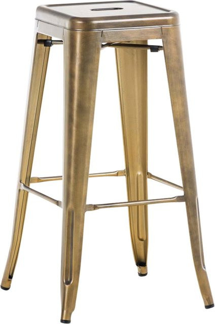 TPFLiving Barhocker Joy Metall Gold stapelbar B/T/H: 43 x 43 x 77 cm - Bild 1