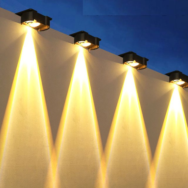 TLEDMP Solar-Stufenleuchten mit Bewegungsmelder, wasserdichte Gartenweglampe in Schwarz für Terrasse und Hof, warmweißes Licht - Bild 1