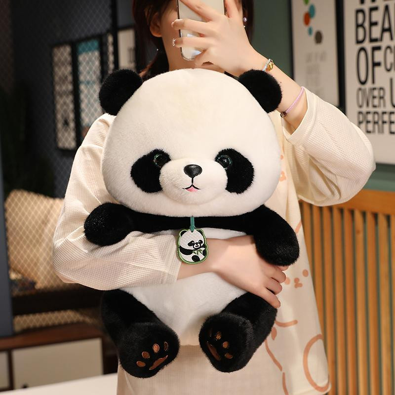GDzaccly Panda Plüschtier Runder Dicker Panda Puppe Schwarz Weiß - Bild 2