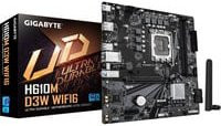 Gigabyte H610M D3W WIFI6 Mainboard LGA1700 DDR5 mit Wi-Fi und Bluetooth in Schwarz/Grau - Bild 1