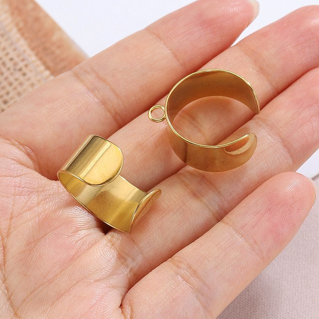 MINGXUAN Offene Ringe Edelstahl, goldfarben, Unisex - Bild 1
