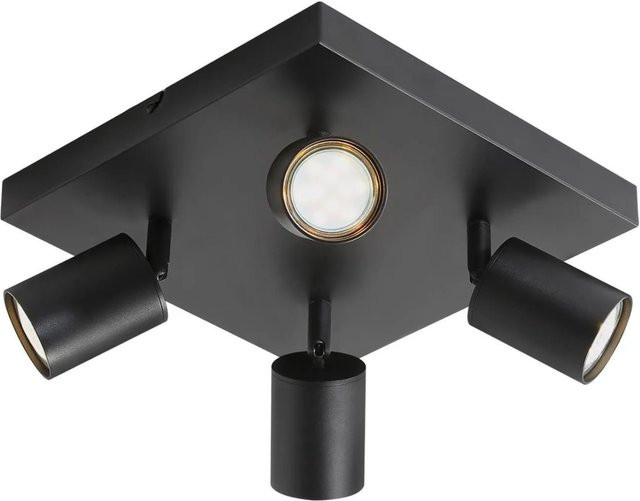 NETTLIFE Deckenstrahler aus Metall in Schwarz im Industrial-Design mit verstellbarem GU10 Leuchtmittel - Bild 1