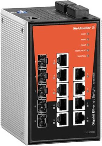 Weidmüller Industrial Ethernet Switch IE-SW-PL09M-5GC-4GT mit 1 Gbit/s Ethernet/LAN - Bild 1