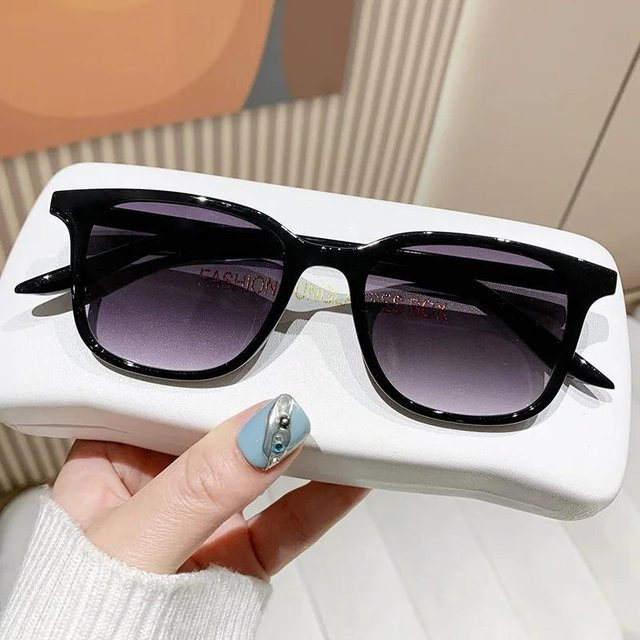 Yiran Health & Beauty Sonnenbrille, quadratisch, Kunststoff, Unisex, transparent, black - Bild 1