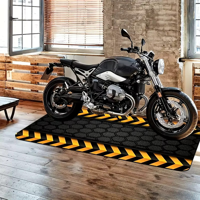 VIKAMA Langer Läufer-Teppich als rutschfeste Motorradmatte für Innen- und Außenbereich, geometrisches Design, B/T/H: 120 x 18 cm - Bild 2