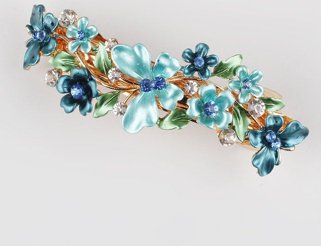 FirstStar Haarspange, Schmetterling, Strass-Blumen, Blau, Pink, Lila, Mädchen und Frauen - Bild 1