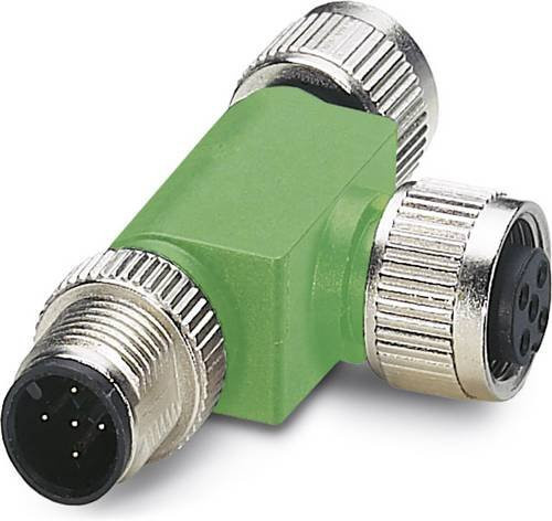 Phoenix Contact Sensor-Aktor-Verteiler und Adapter M12 in T-Form, Polzahl 4, Farbe: Grün - Bild 1