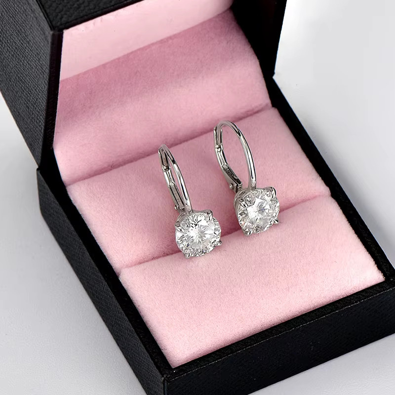 IOGOU Ohrringe, Moissanit, 925 Sterlingsilber, Damen - Bild 4