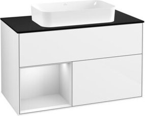 V&B Waschtischunterschrank Finion in Weiß lackiert, Breite: 100 cm, Tiefe: 60,3 cm - Bild 1