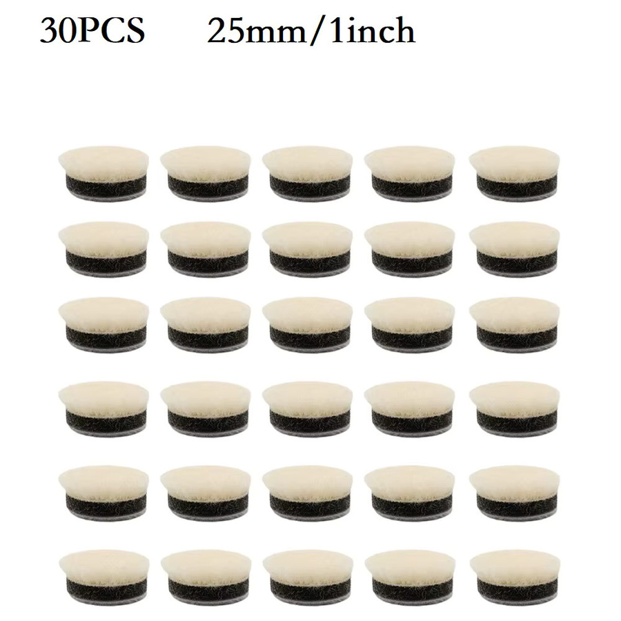 Vibratite Wolle Polierpads Set, 30 Stück, Weiß, Durchmesser: 25 mm - Bild 2