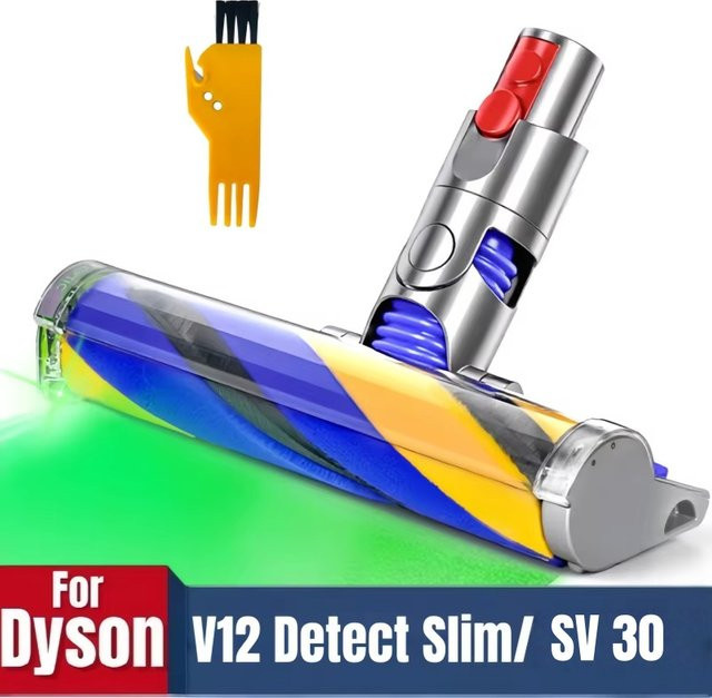 V12 LED Fluffy Soft Roller Reinigungsbürste für Dyson V12 Detect Slim und V12 Slim Ersatzteil, Hartbodenaufsatz in Multicolour - Bild 1