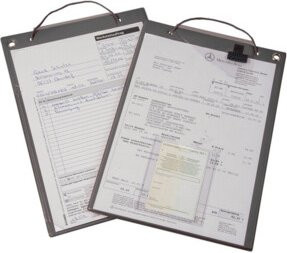 Eichner Auftragstasche mit Klettverschluss und 2 Fächern DIN A4 schwarz 10er Packung - Bild 1