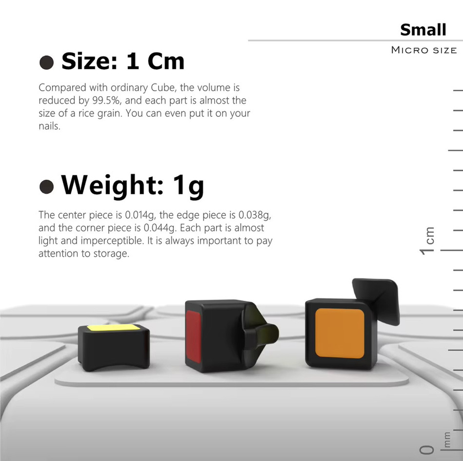 Cubelab Mini-Zauberwürfel, 3 x 3, Puzzle, 1 cm - Bild 1