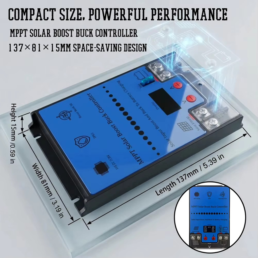 ANENG MPPT Boost Buck Solarregler 300/500W mit LCD-Display für Blei-Säure, LFP und Lithium-Batterien, Eingang 12V-80V, Ausgang 12V-88V - Bild 5