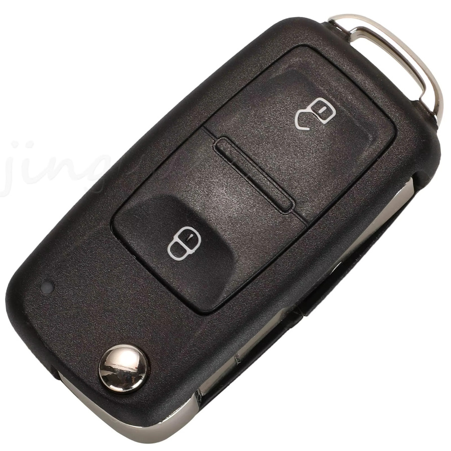 Jingyuqin Fernbedienung Autoschlüsselanhänger 434 MHz ID48 für VW Amarok Transporter Beetle Eos Seat Skoda Citigo in Schwarz - Bild 2