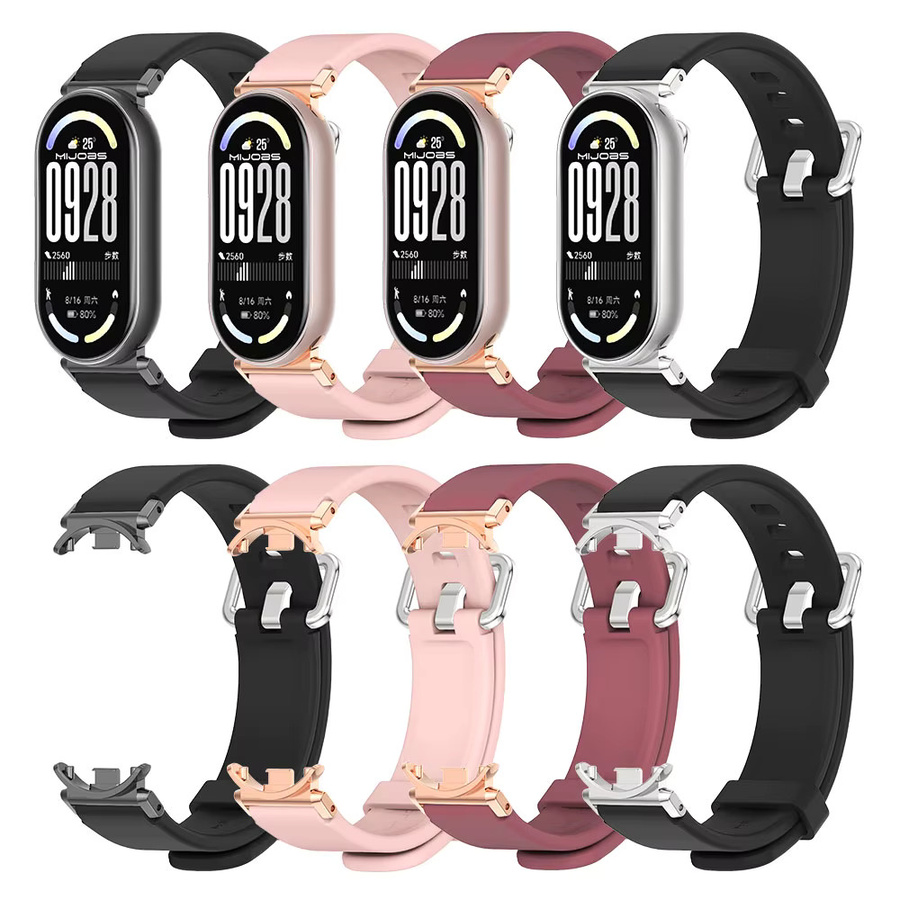 MIJOBS Silikon Armband für Xiaomi Smart Band 8, 9 und 10 in Blau und Silber, Unisex Watch Band - Bild 3