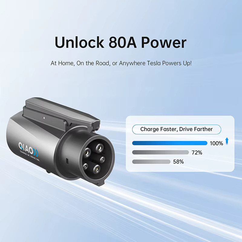 QIAO Elektrofahrzeug-Ladeadapter für Tesla auf Typ1 J1772 EV-Autoladegerät-Steckeradapter mit max. 80A und 250V - Bild 5