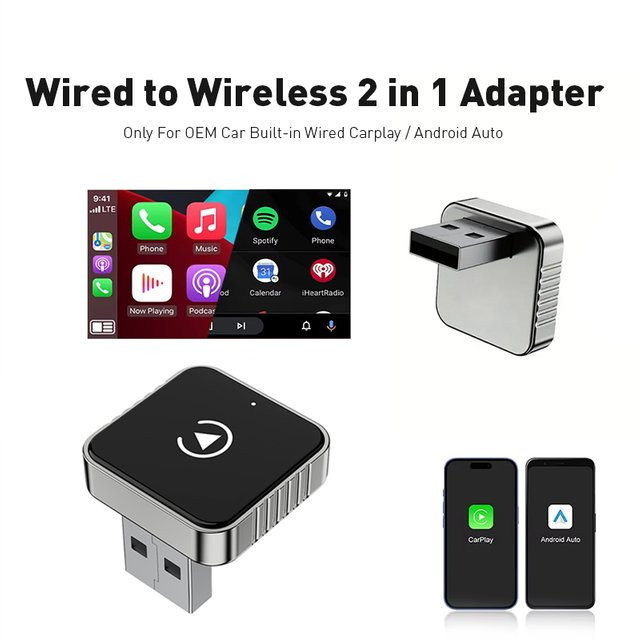 XUDA Super Mini Carplay Ai Box 2in1 für kabelloses CarPlay und Android Auto mit 5GHz WiFi - Bild 1