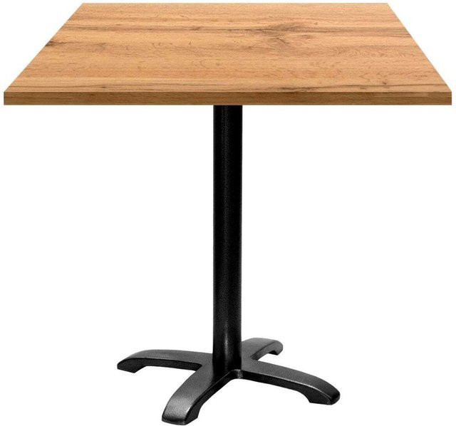RestooTab Tisch Bazila quadratisch in Eiche mit schwarzem Gestell, B/T/H: 70 x 70 x 75 cm - Bild 1