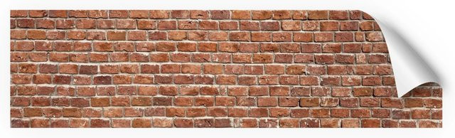 Myspotti Küchenrückwandfolie Brick Wall in Ziegelrot im Stone Look, Selbstklebend, B: 280 cm, H: 60 cm - Bild 1