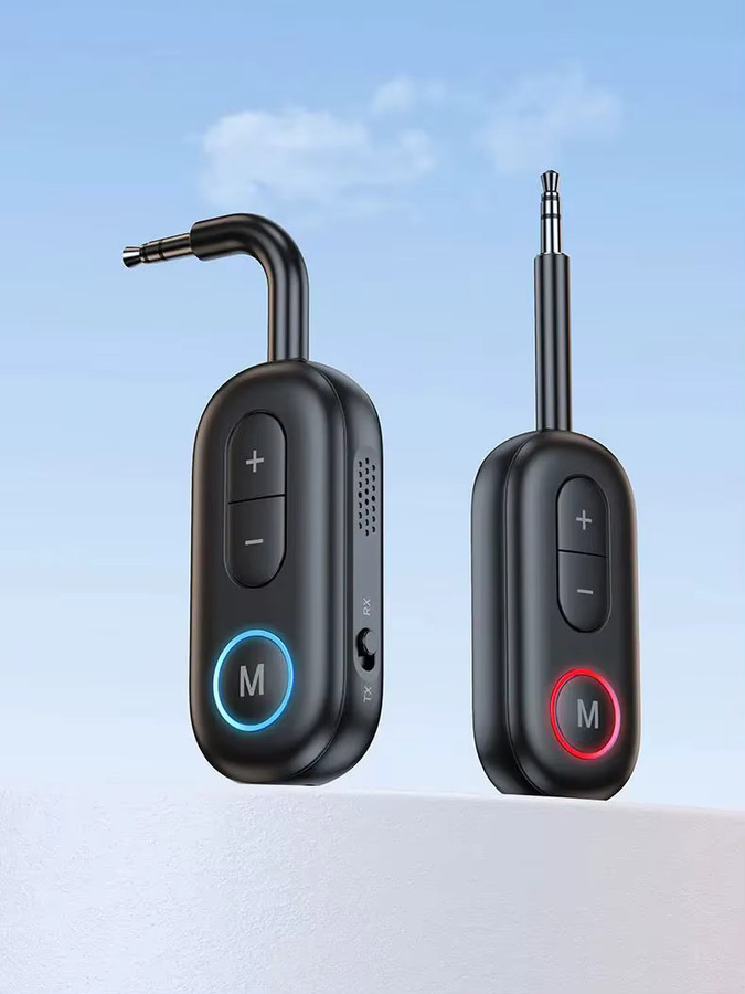 Kebidumei Bluetooth 6.0 Audio Sender und Empfänger mit 3,5 mm AUX Anschluss und Mikrofon für HiFi Stereo Musik im Auto, Flugzeug, TV oder PC - Bild 6