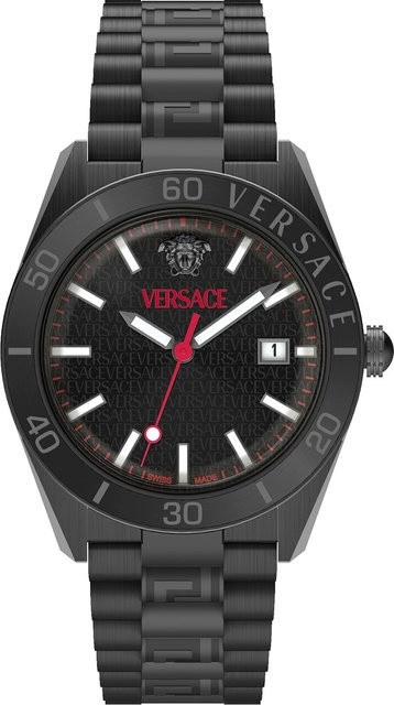 Versace Herrenuhr V-Dome, Quarz, Edelstahl, Schwarz, 42 mm, 5 ATM - Bild 1