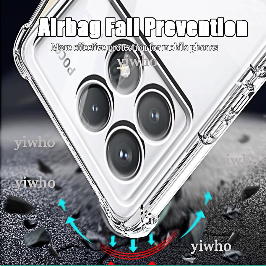 Stoßfeste Handyhülle für Xiaomi Poco F6 Pro F5 F4 F3 GT in Transparent mit Clear-Rückseite - Bild 3