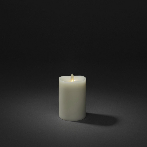 Konstsmide LED-Kerze aus Echtwachs in Creme-Weiß mit Flacker-Effekt und Timer, Durchmesser: 7,6 cm, Höhe: 14,0 cm - Bild 3