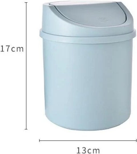 Mini-Mülleimer mit Deckel von Binchi Outdoor Product für den Schreibtisch und das Schlafzimmer, Blau, Höhe: 17 cm, Breite: 13 cm, Tiefe: 17 cm - Bild 1