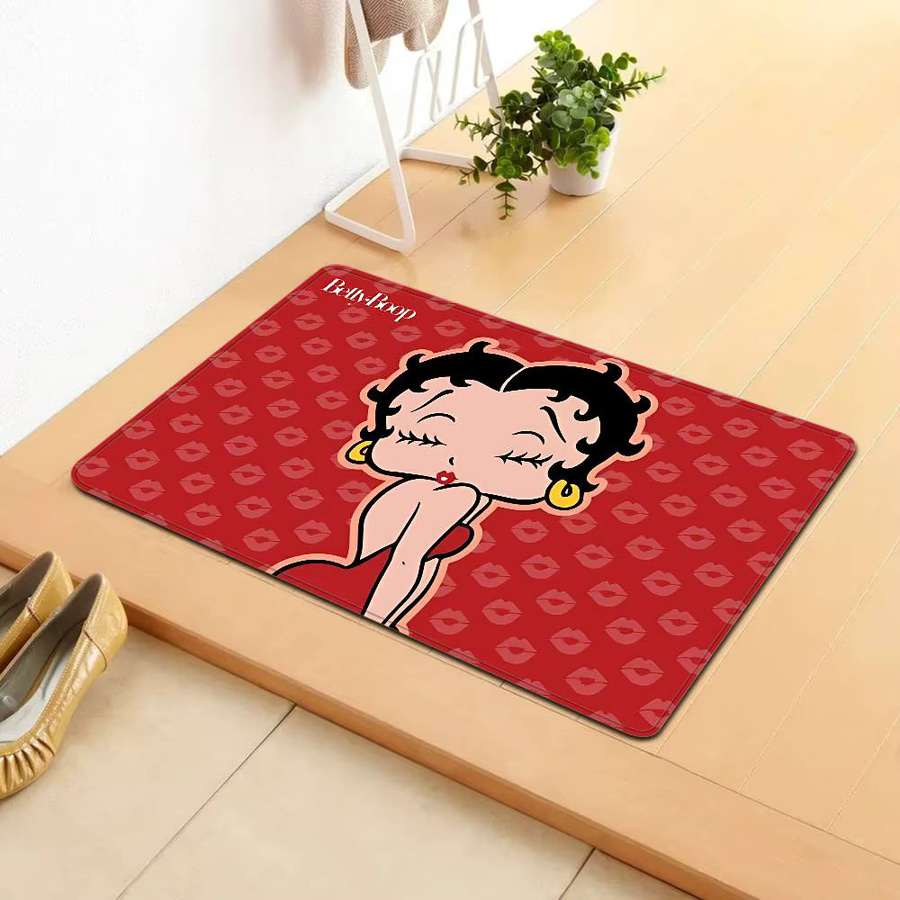 B-Bettys B-Boops Anti-Rutsch-Fußmatte mit Kinder-Motiv in Rot für Kinderzimmer, Schlafzimmer, Wohnzimmer oder Balkon - Bild 4