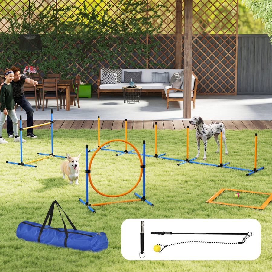 PawHut Agility Set Hunde, 9-teiliges Set, höhenverstellbar - Bild 2