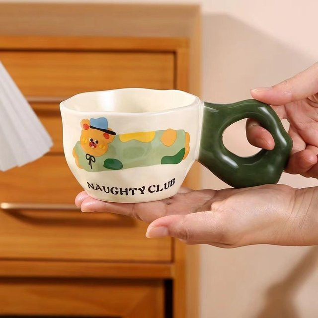 Yiran toy 1 Keramiktasse mit großen Ohren für Kinder und Erwachsene, 400 ml, verschiedene Farben erhältlich - Bild 1