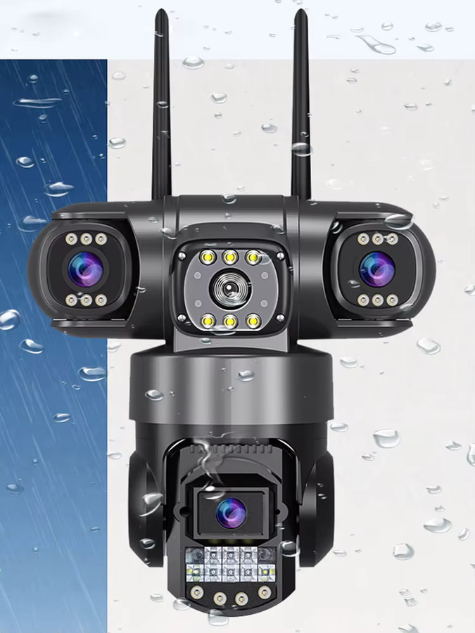 V380 WiFi IP PTZ Kamera Outdoor mit 12MP 6K Auflösung, Drei-Objektiv-System und Nachtsicht, Schwarz - Bild 7